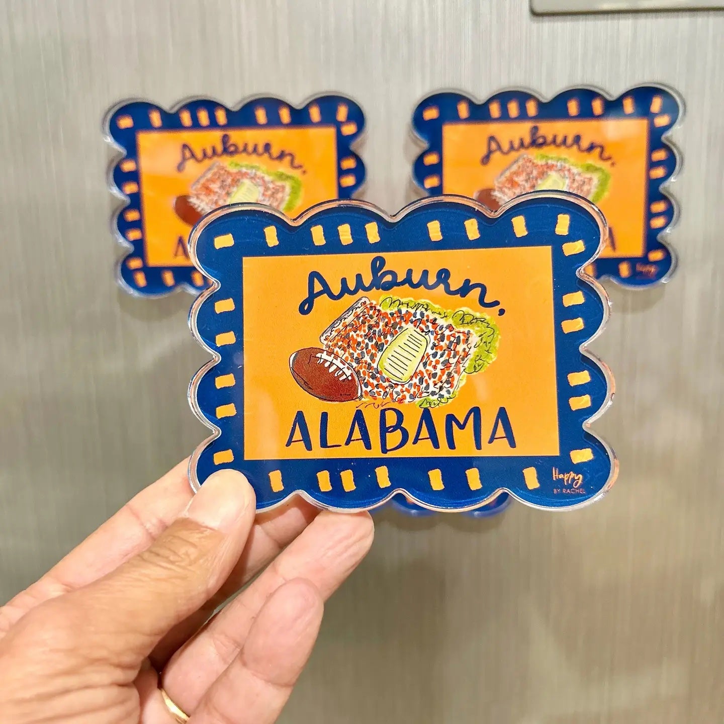 ACRYLIC Auburn, AL Scalloped Stadium Magnet