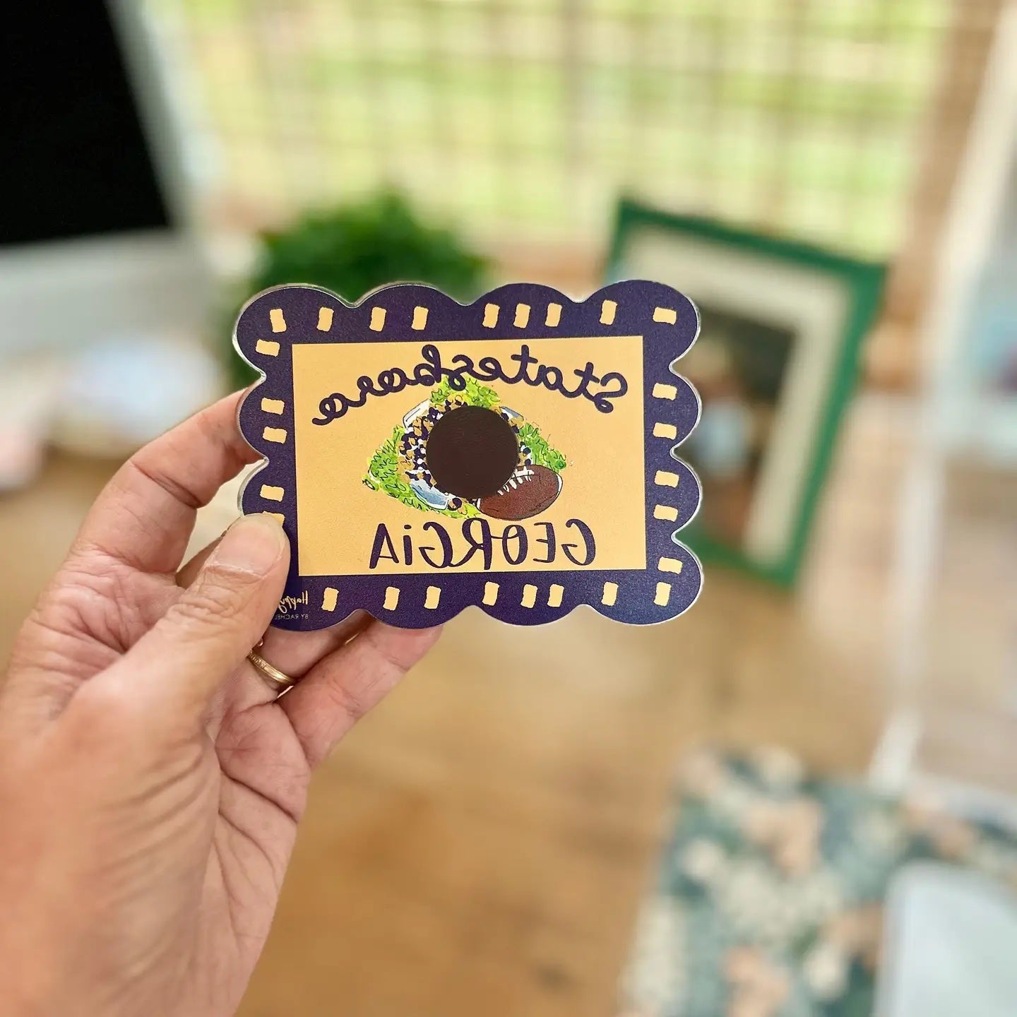 ACRYLIC Statesboro, GA Scalloped Stadium Magnet