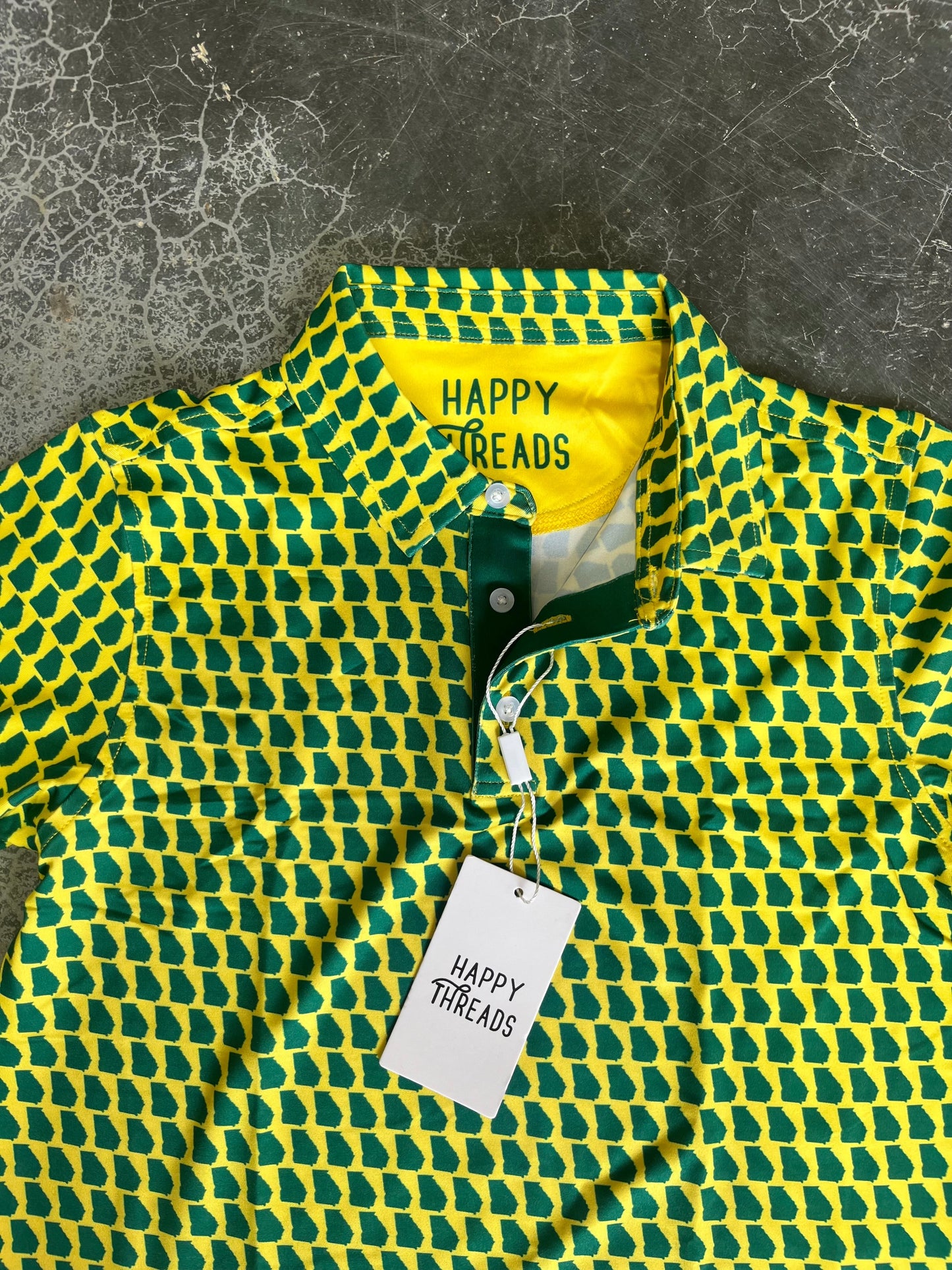Youth Green and Yellow Augusta Polo