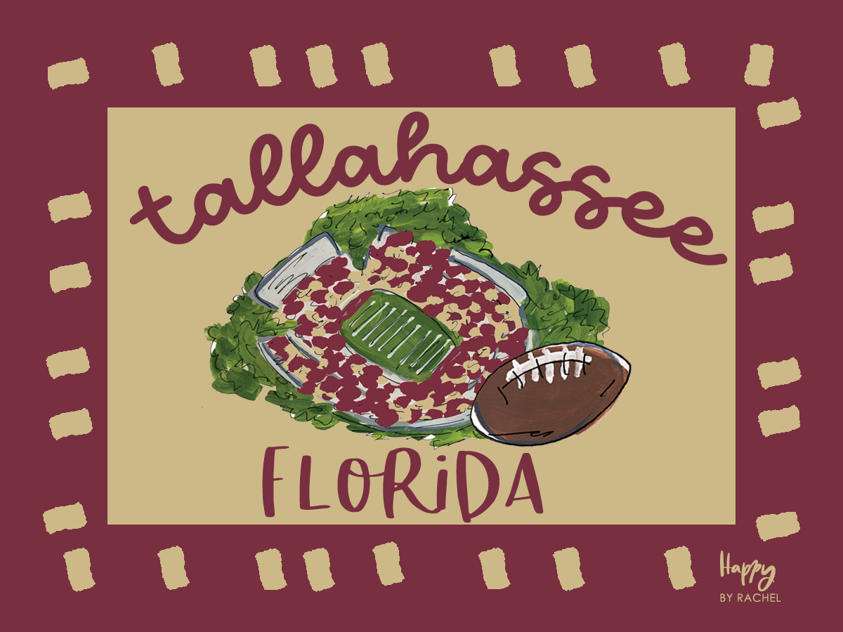 ACRYLIC Tallahassee, FL Scalloped Stadium Magnet