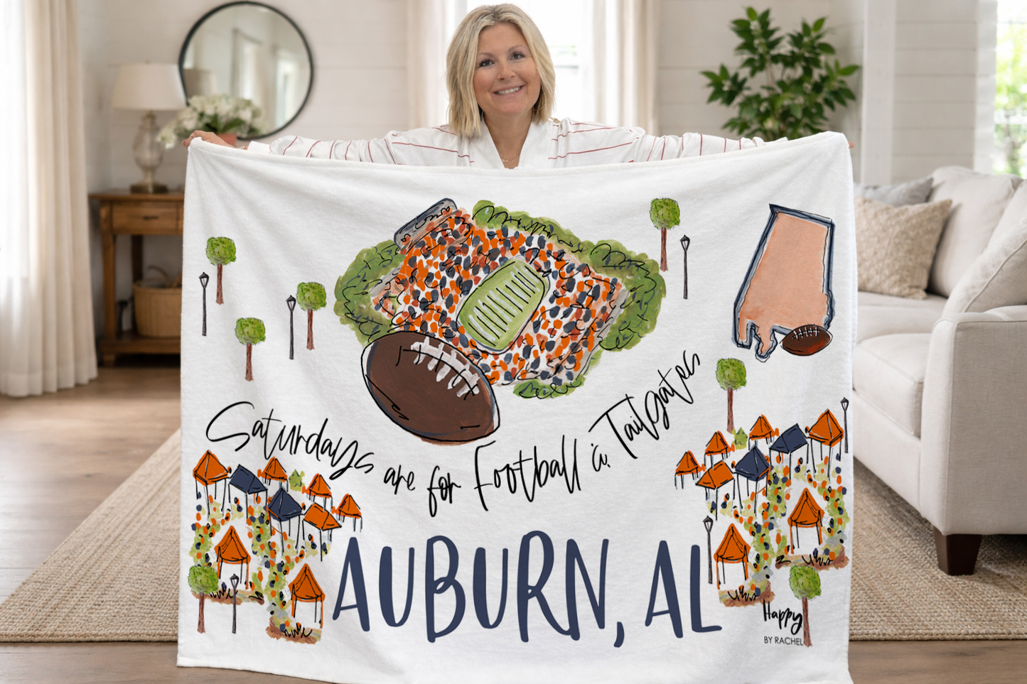 Auburn Saturdays Game Day Fleece Blanket