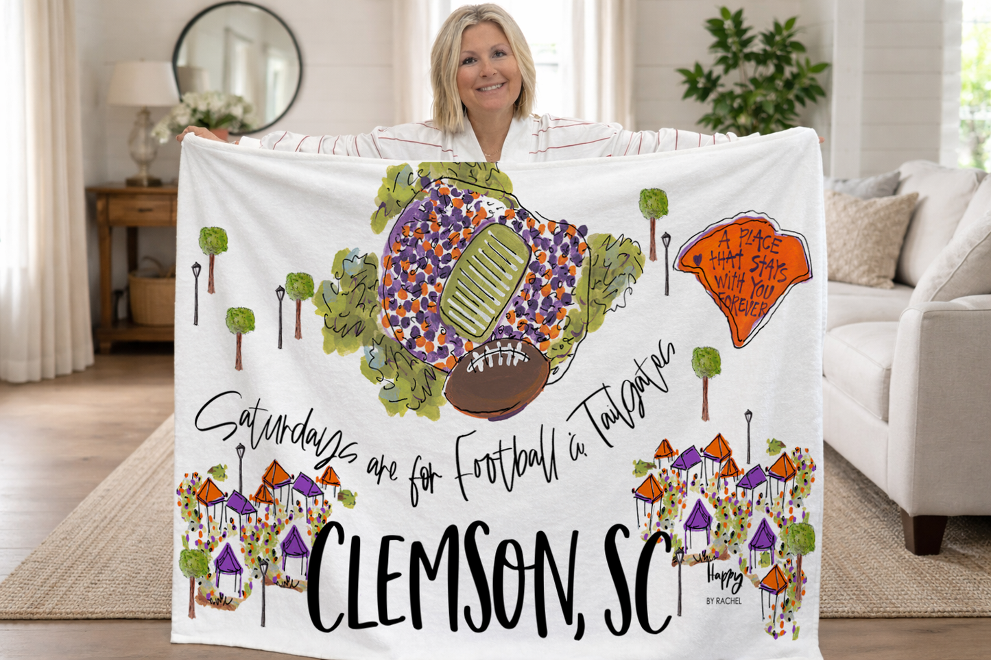 Clemson Saturdays Game Day Fleece Blanket