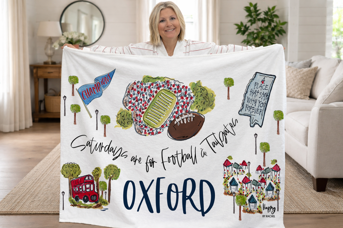 Oxford Saturdays Game Day Fleece Blanket