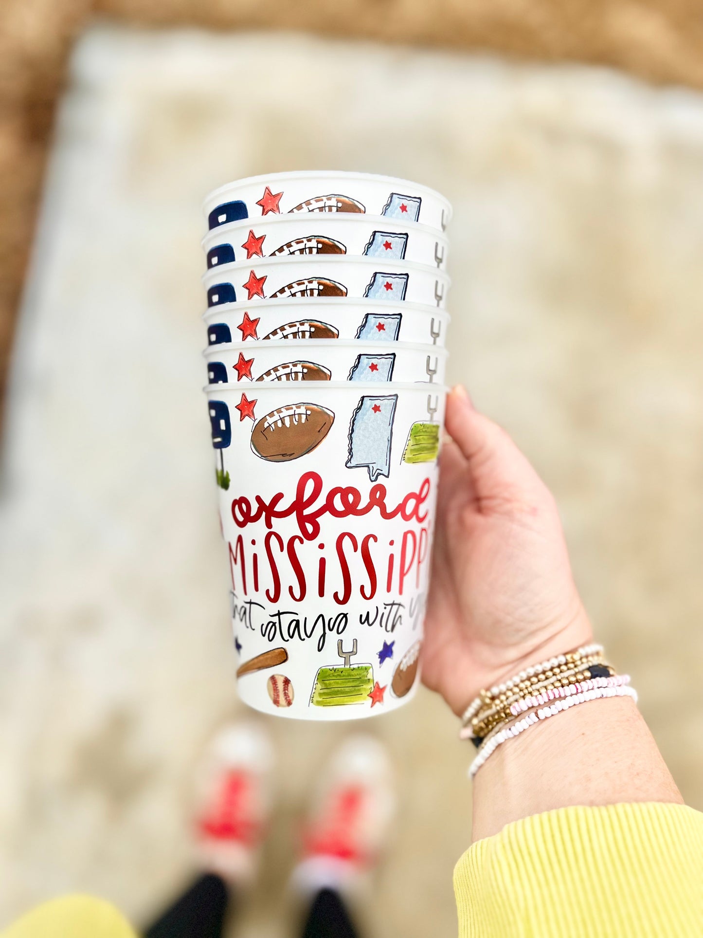 Oxford, MS Multi Sport Collage Style Reusable Cups