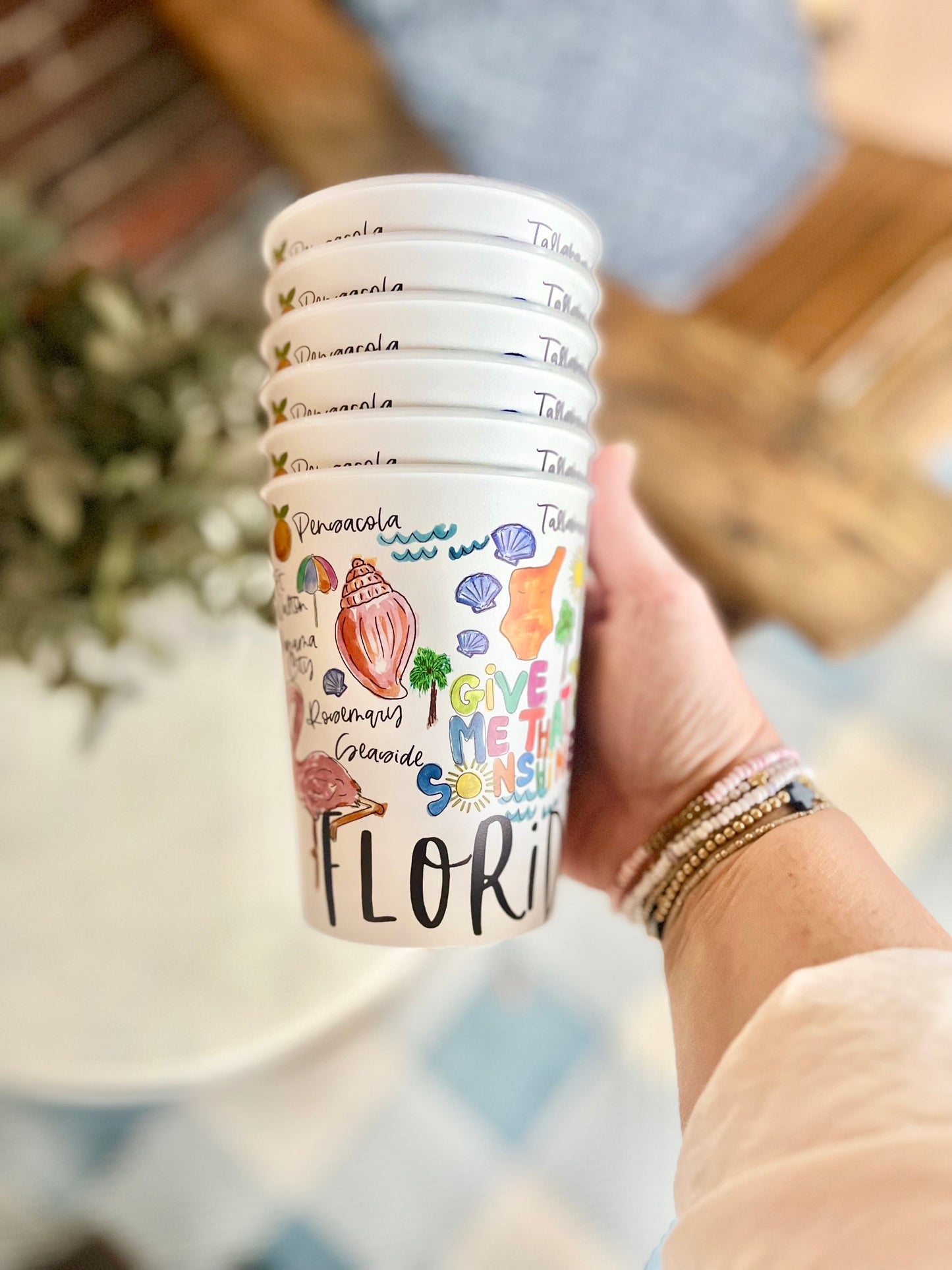 State of Florida Reusable Cups, Set of 6