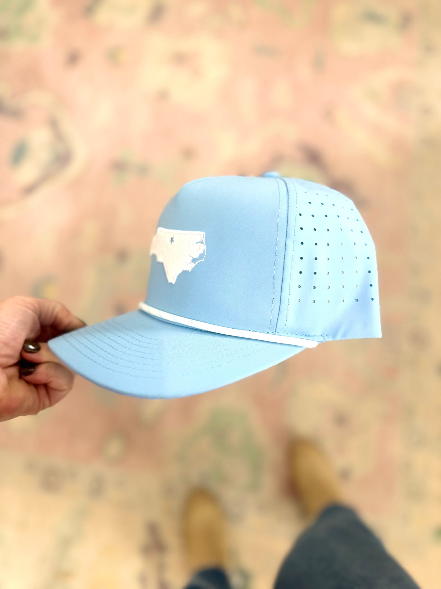 Baby Blue State of NC Embroidered Rope Hat