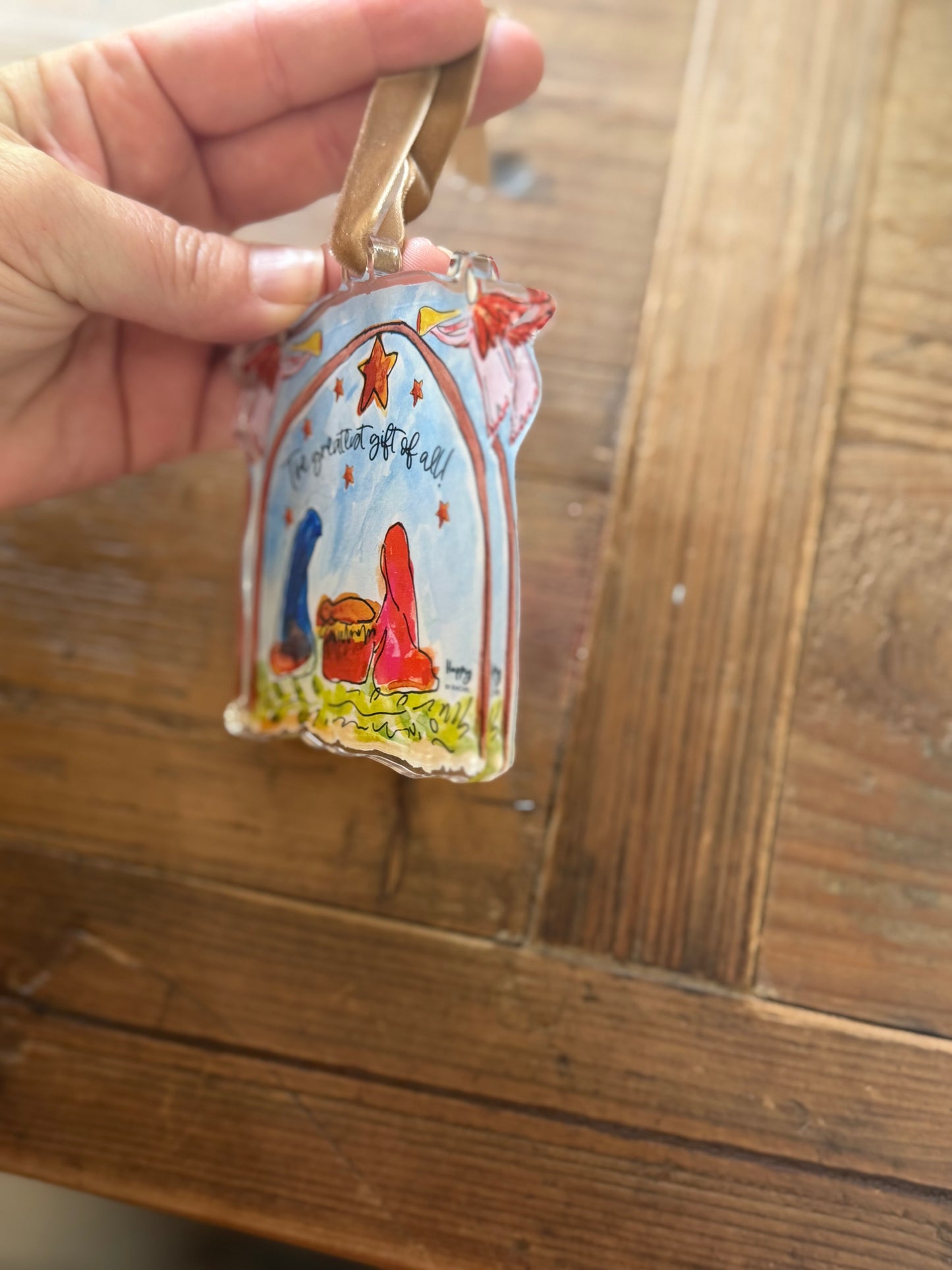 ACRYLIC Greatest Gift Nativity Ornament