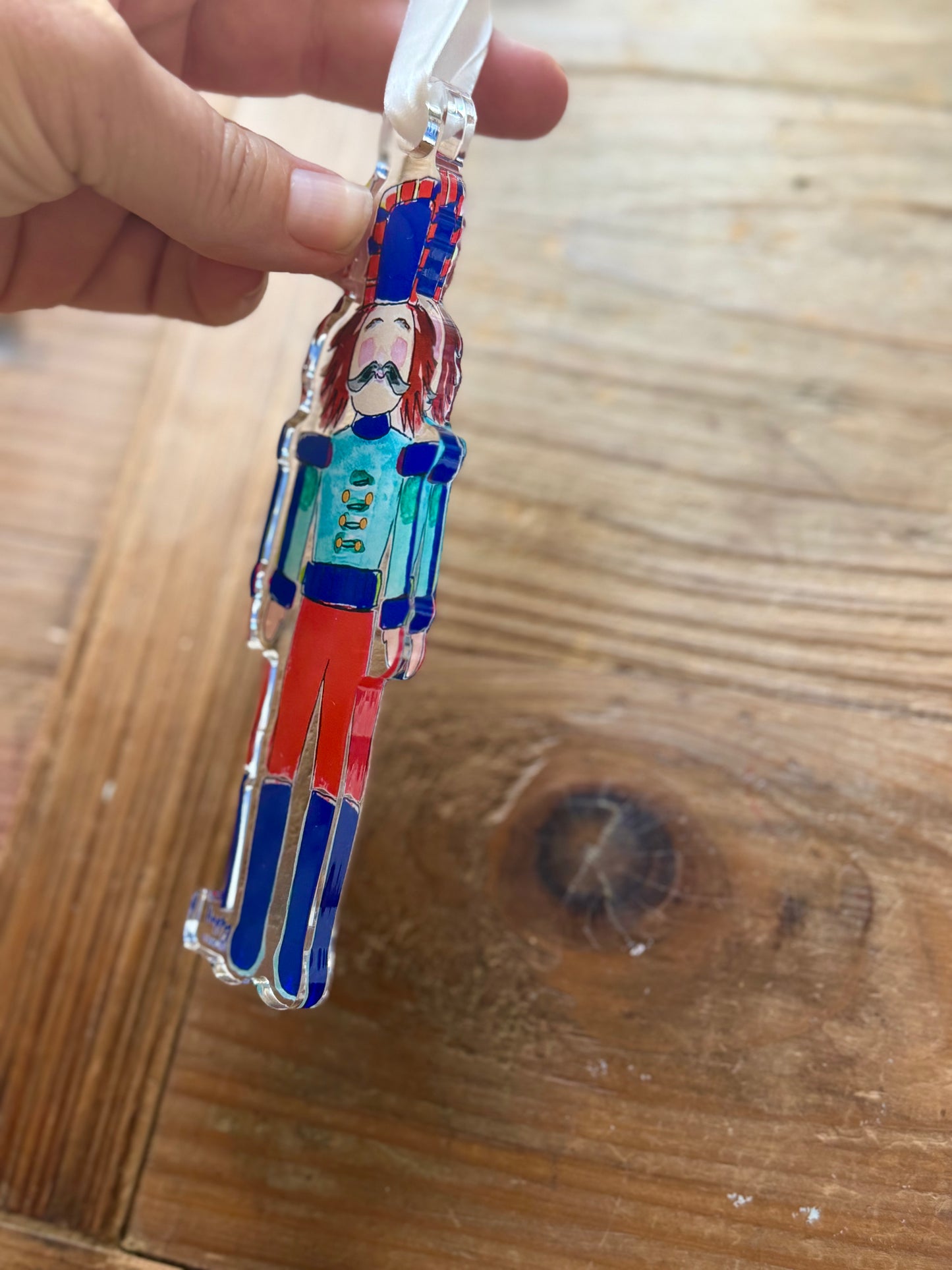 ACRYLIC Blue Nutcracker Ornament