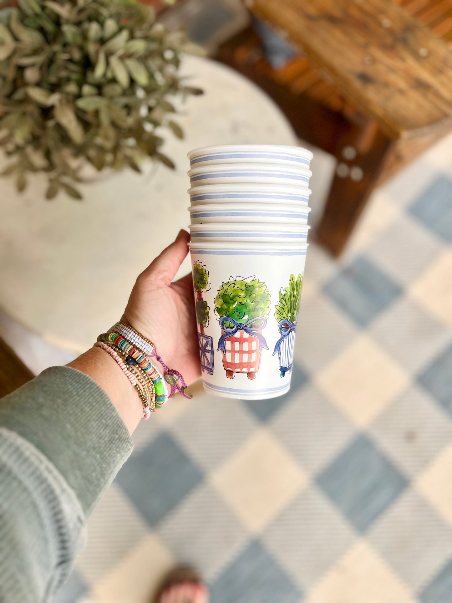 Plants and Bows Reusable Cups