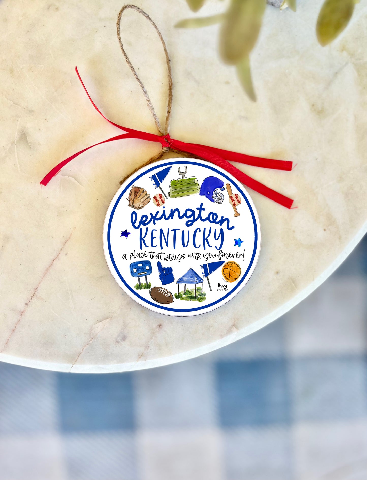 Lexington, KY Multi Sport Wood and Enamel Ornament