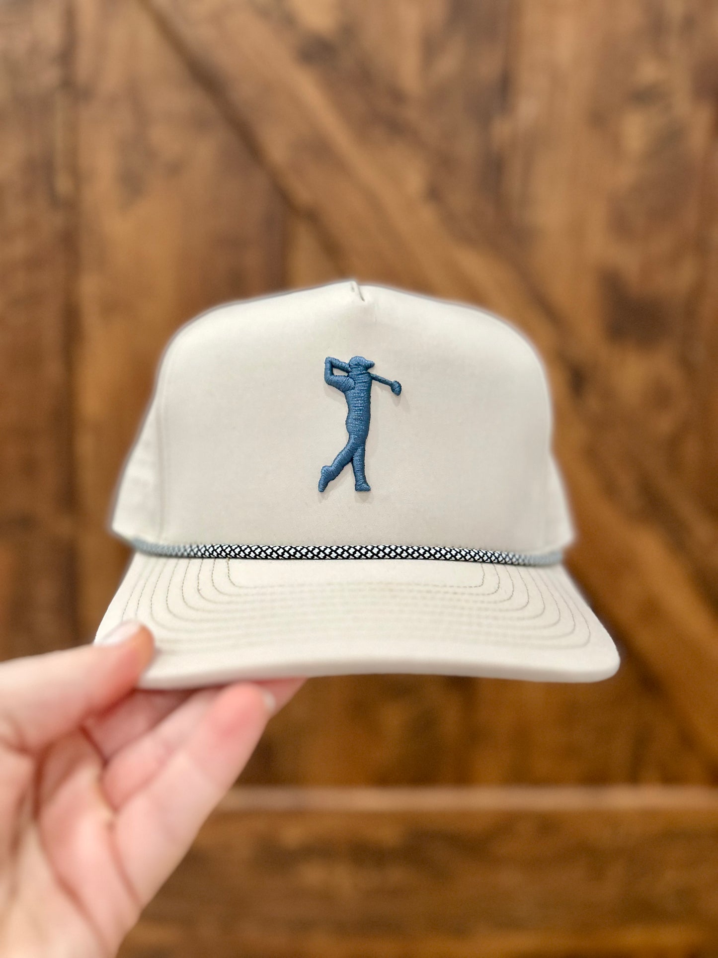 Khaki Embroidered Golf Hat