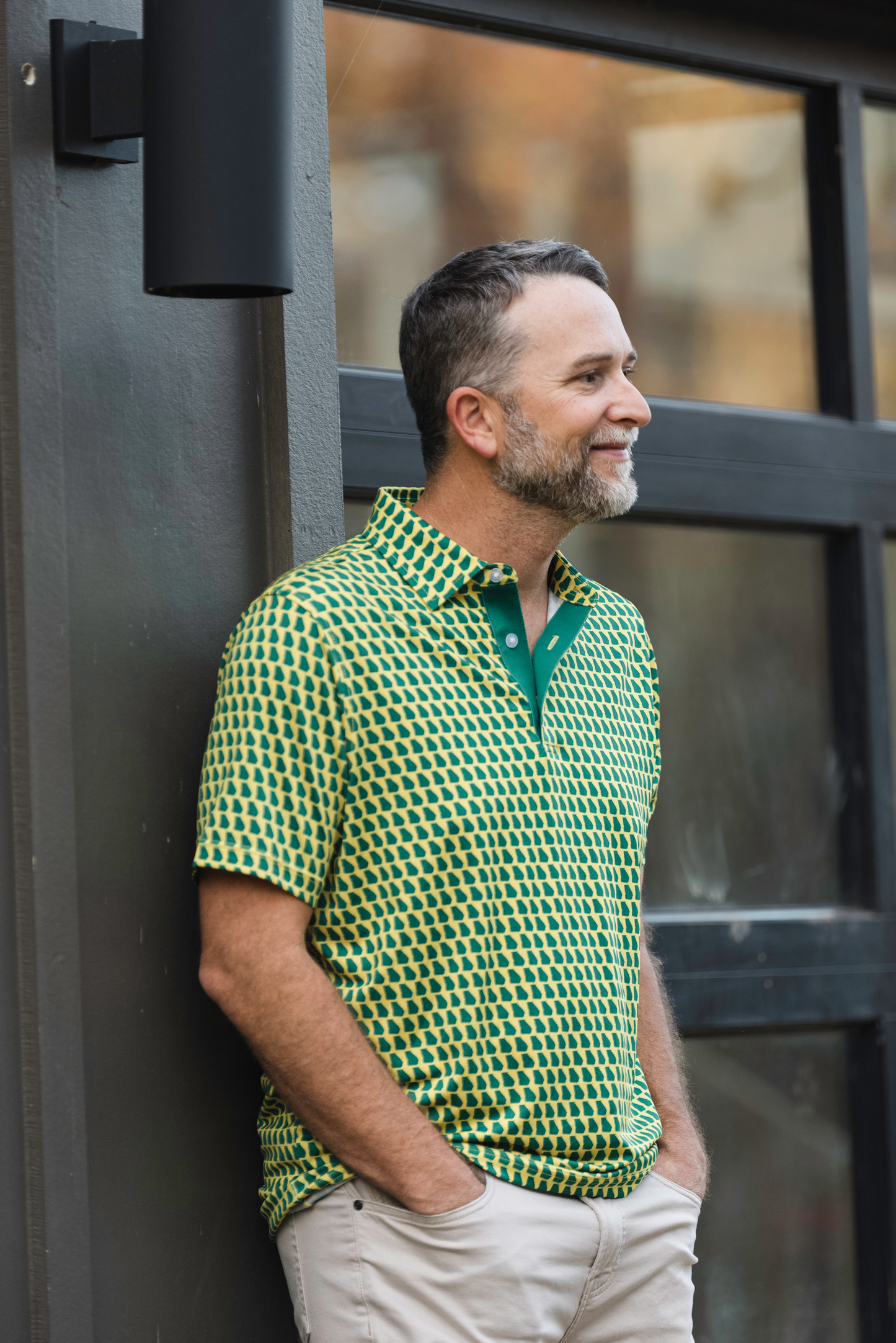 Green and Yellow Augusta Adult State Polo