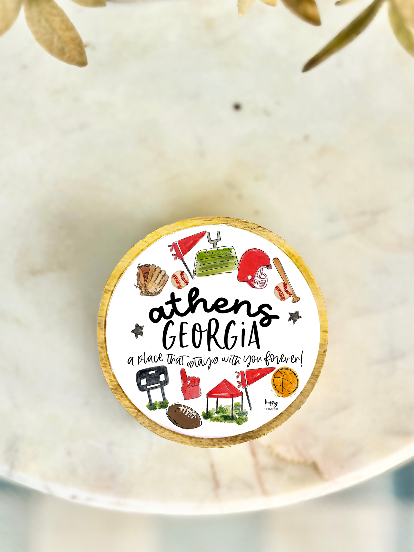 Athens, GA Wood and Enamel Small Tray