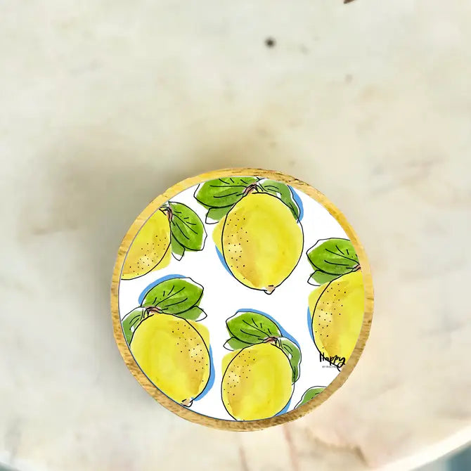 Lemon Wood and Enamel Small Tray