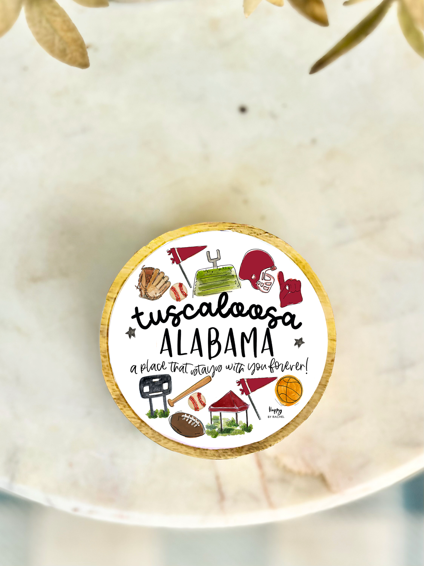 Tuscaloosa, AL Wood and Enamel Small Tray