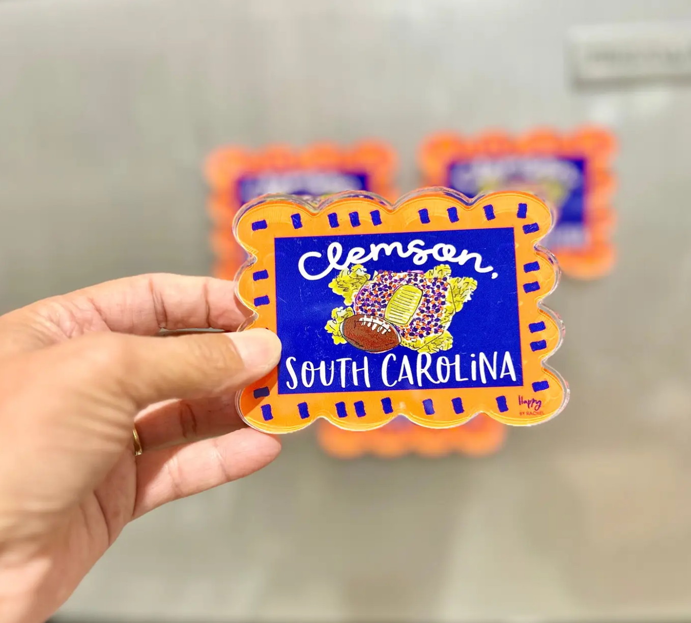 ACRYLIC Clemson, SC Scalloped Stadium Magnet