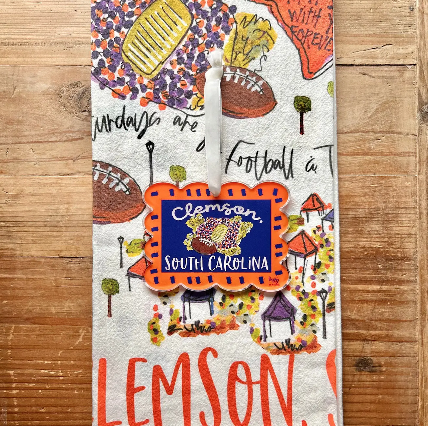 ACRYLIC Clemson, SC Scalloped Stadium Ornament