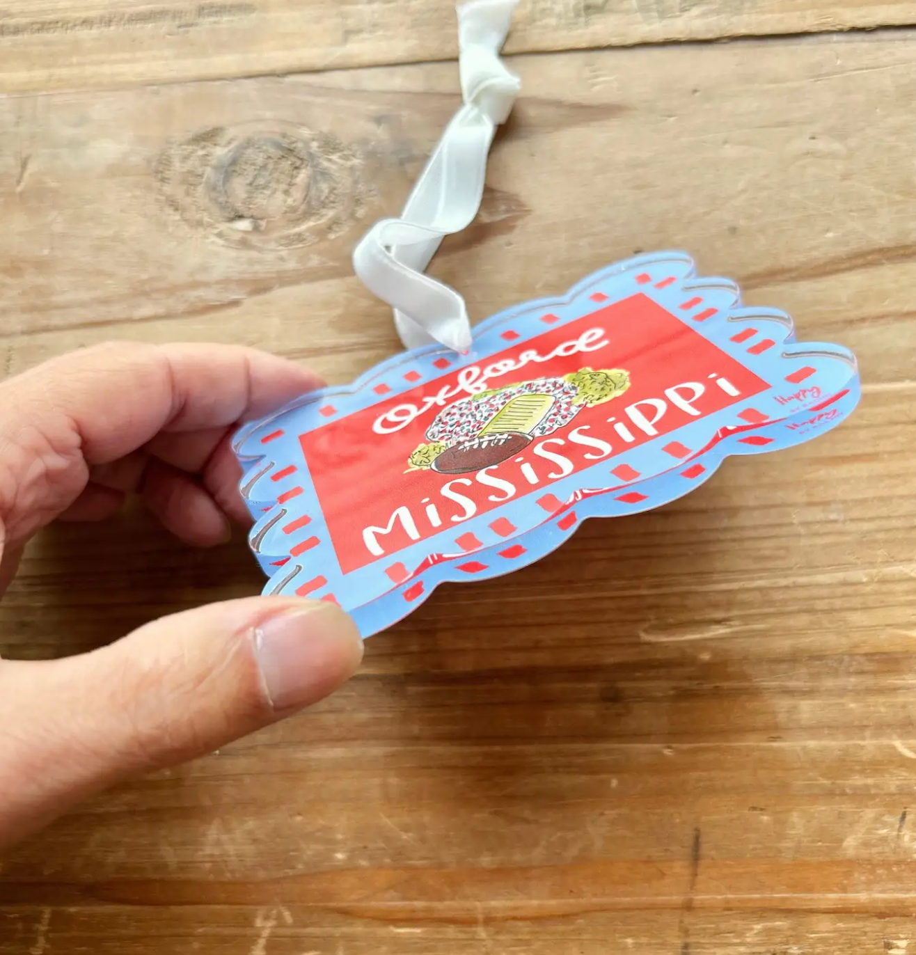ACRYLIC Oxford, MS Scalloped Stadium Ornament