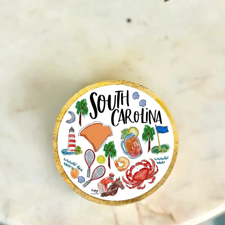 State of South Carolina Wood & Enamel Tray