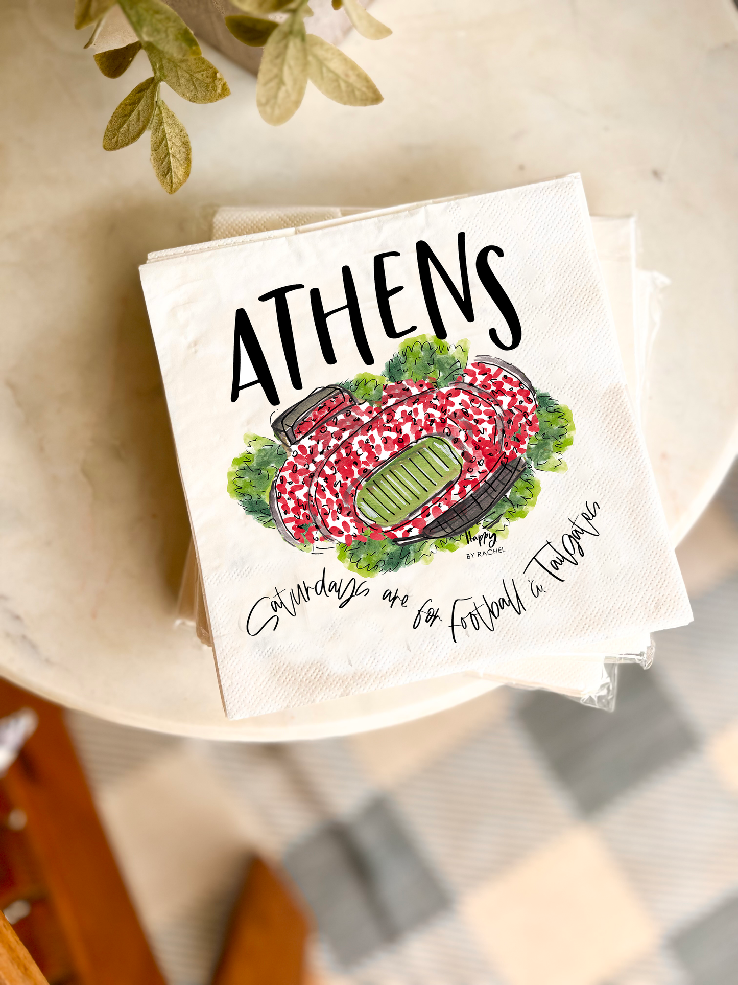 Athens, GA Tailgate Napkins-20 per Pack-Lunch Size