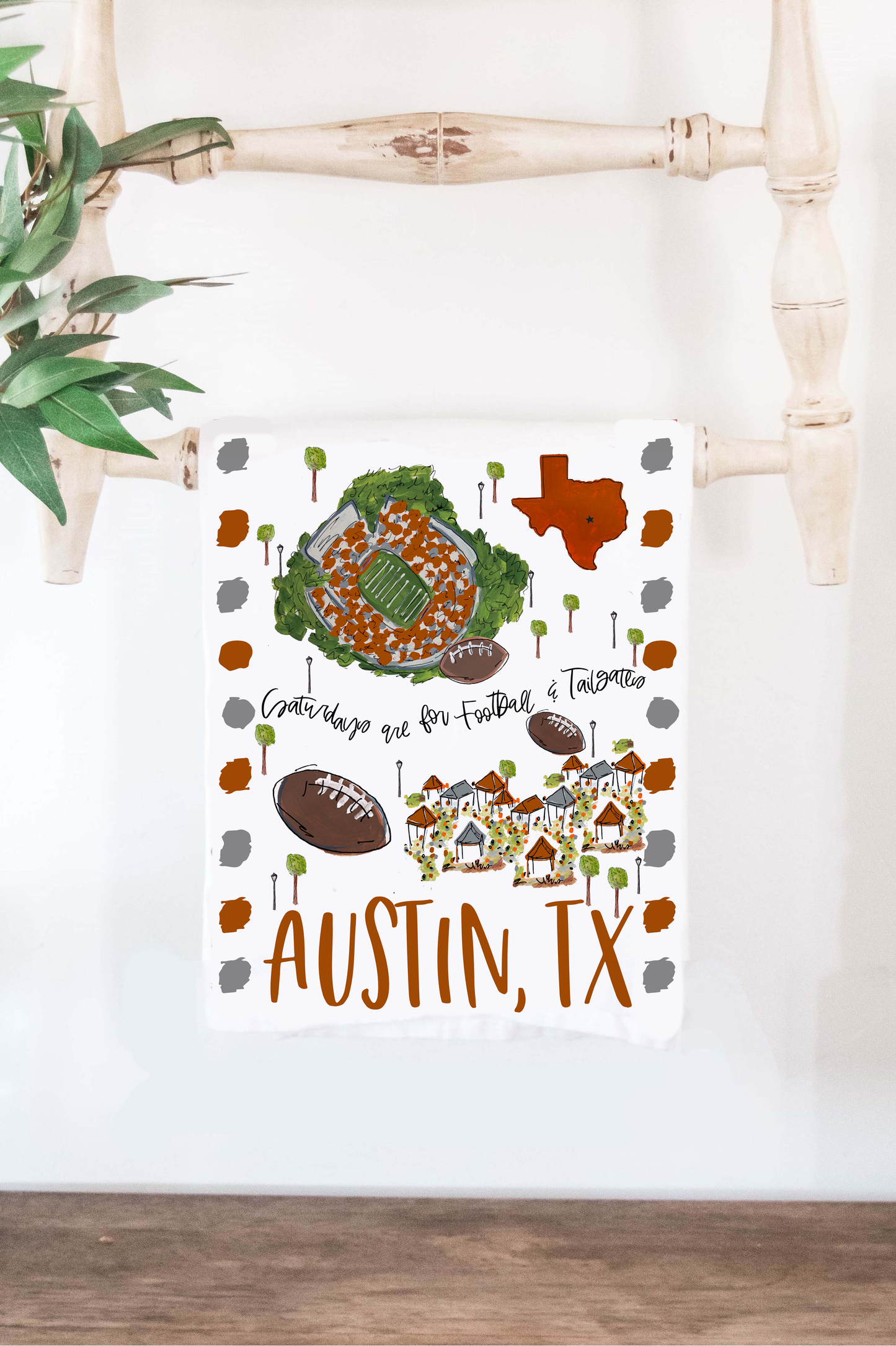 Saturdays Austin, TX Tea Towel