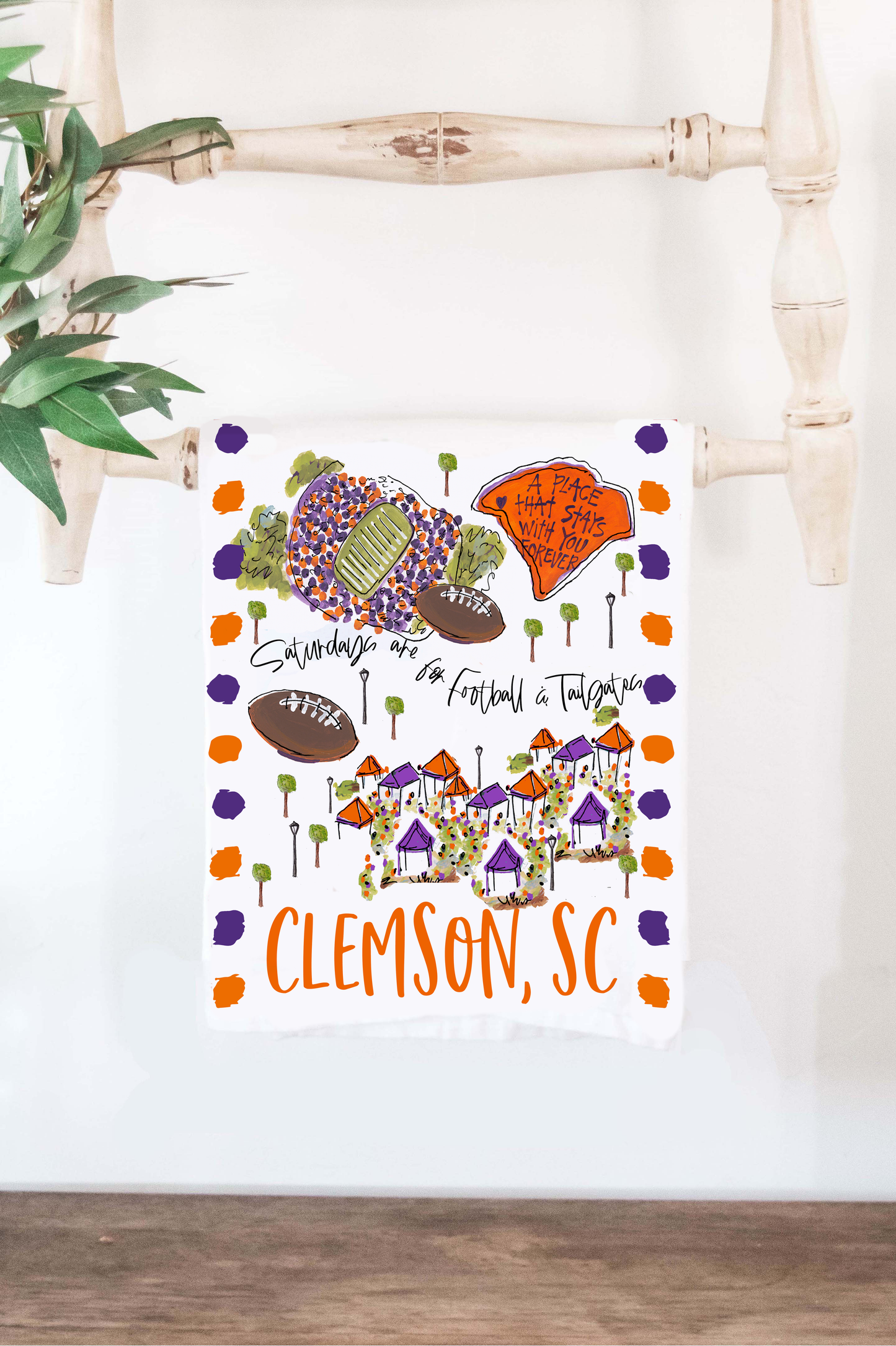 Saturdays Clemson, SC Tea Towel