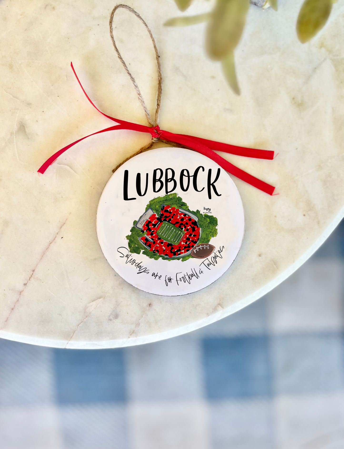 Lubbock, TX Christmas College Town Ornament