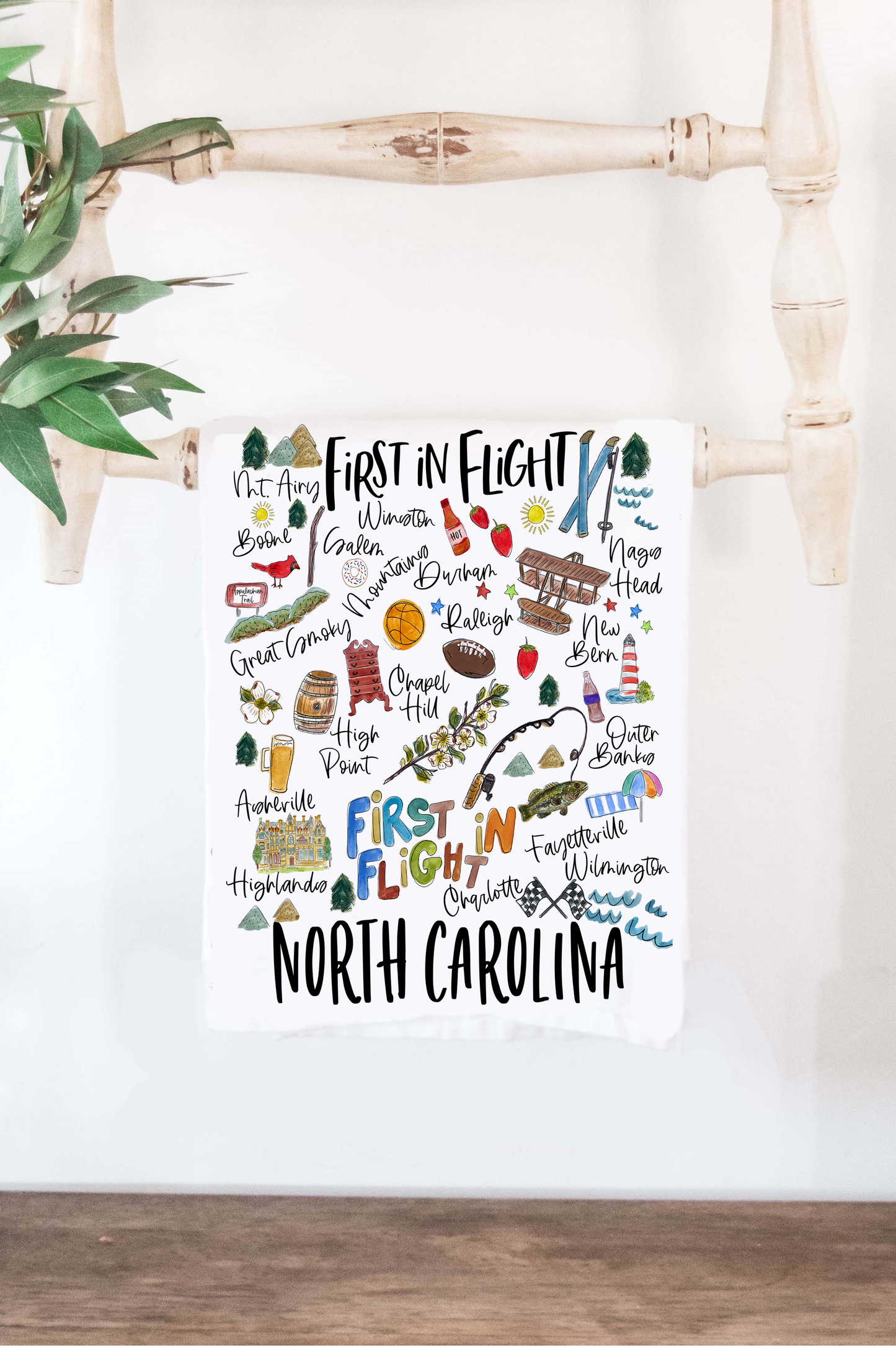 The State of North Carolina Tea Towel