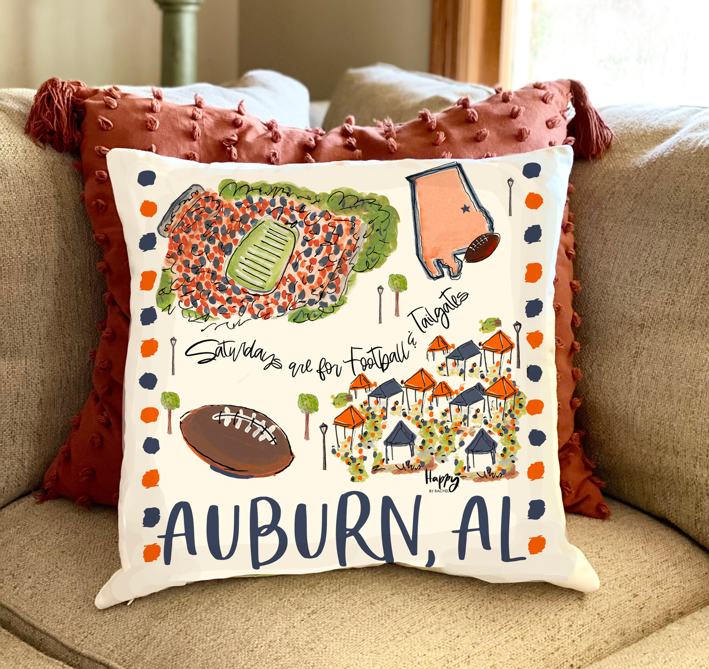 Auburn, AL Double Sided Pillow