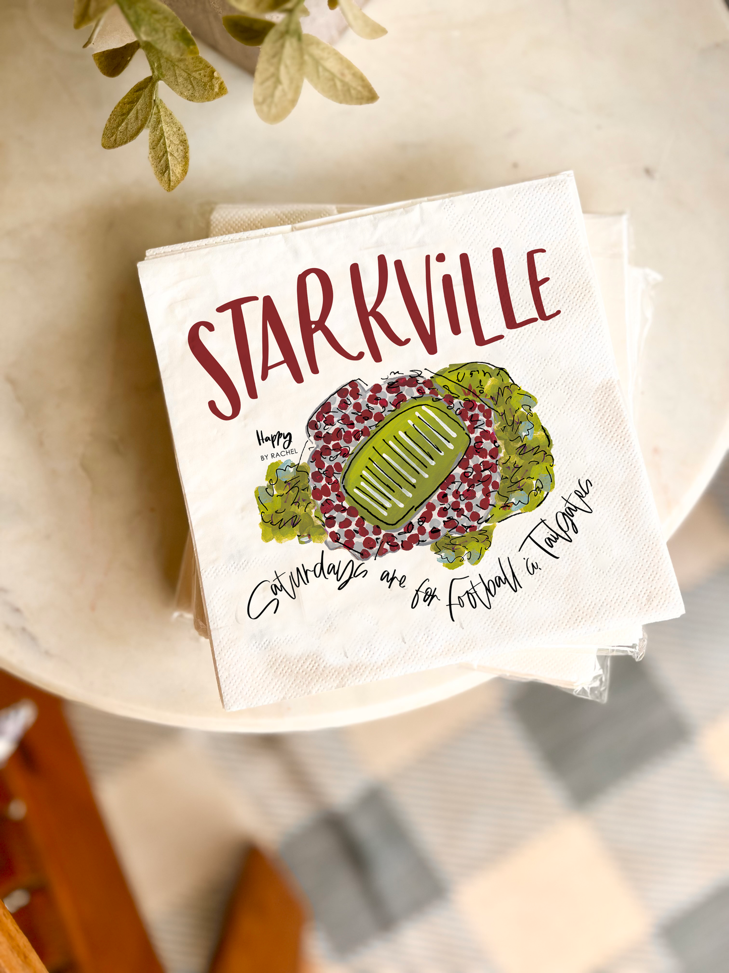 Starkville, MS Tailgate Napkins-20 per Pack-Lunch Size