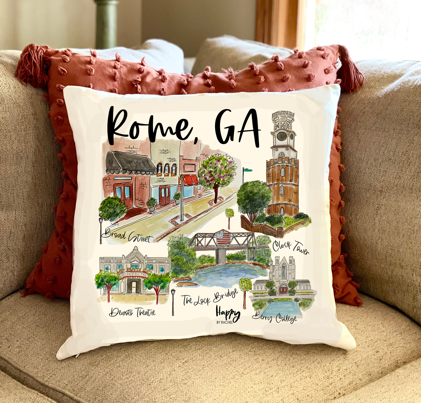 Rome, GA Double Sided Pillow