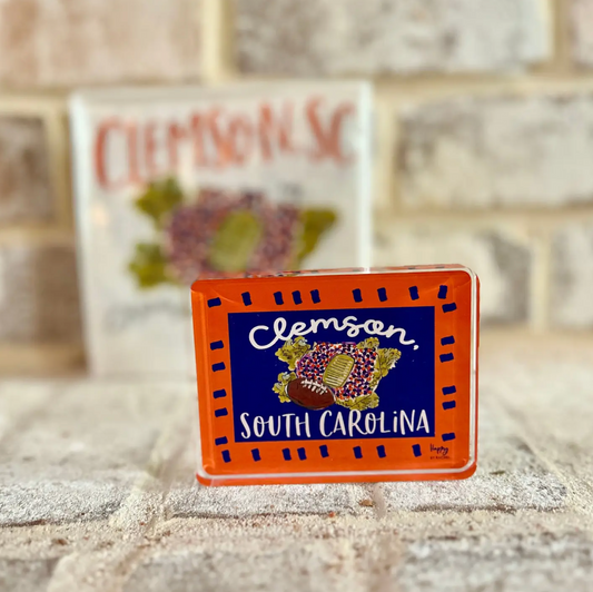 ACRYLIC Clemson, SC Sitter & Napkin Weight