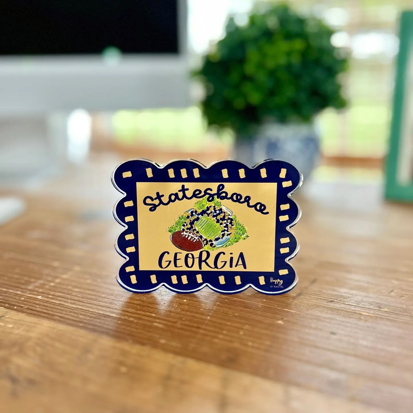 ACRYLIC Statesboro, GA Scalloped Stadium Magnet