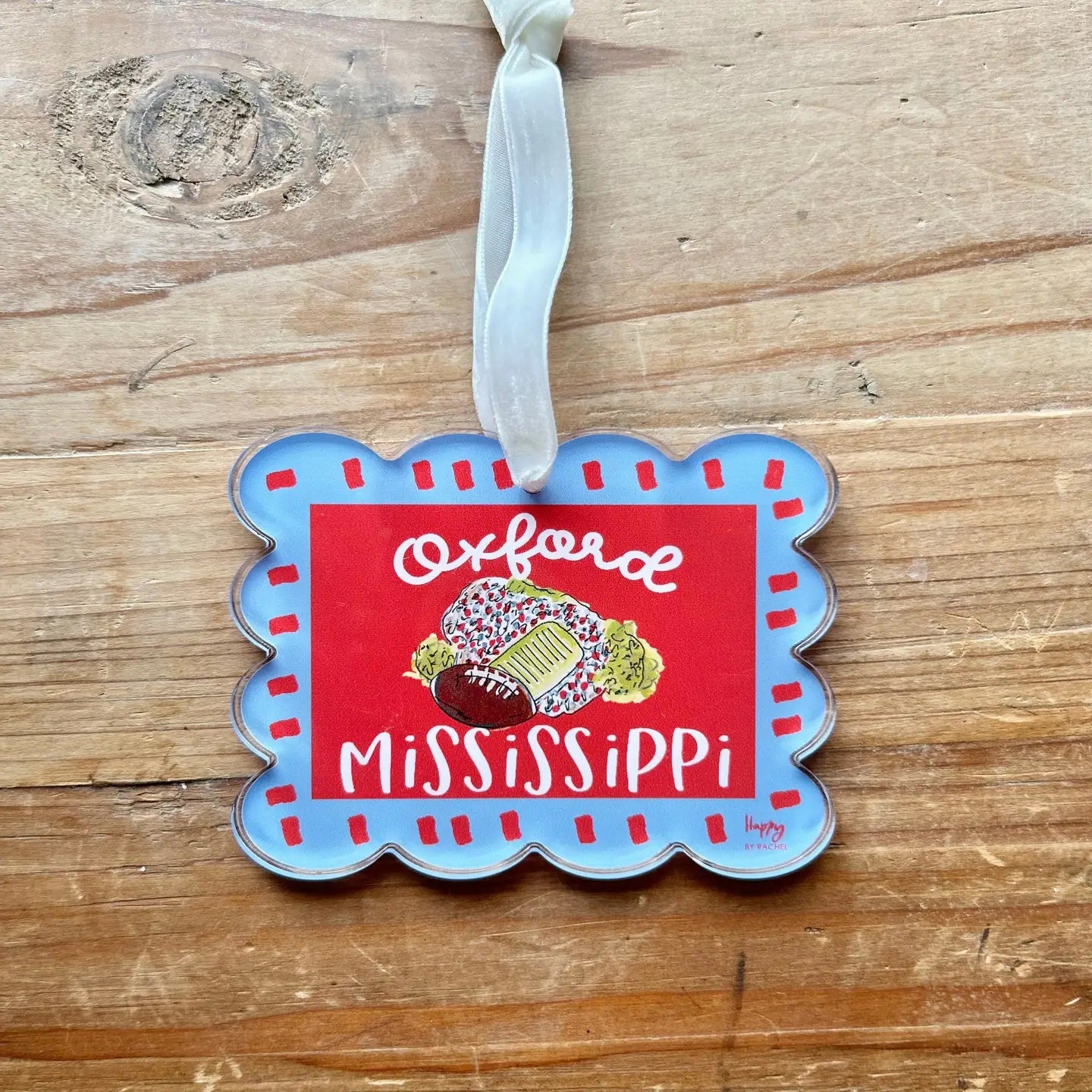 ACRYLIC Oxford, MS Scalloped Stadium Ornament