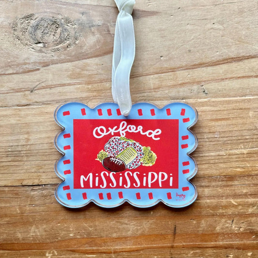 ACRYLIC Oxford, MS Scalloped Stadium Ornament