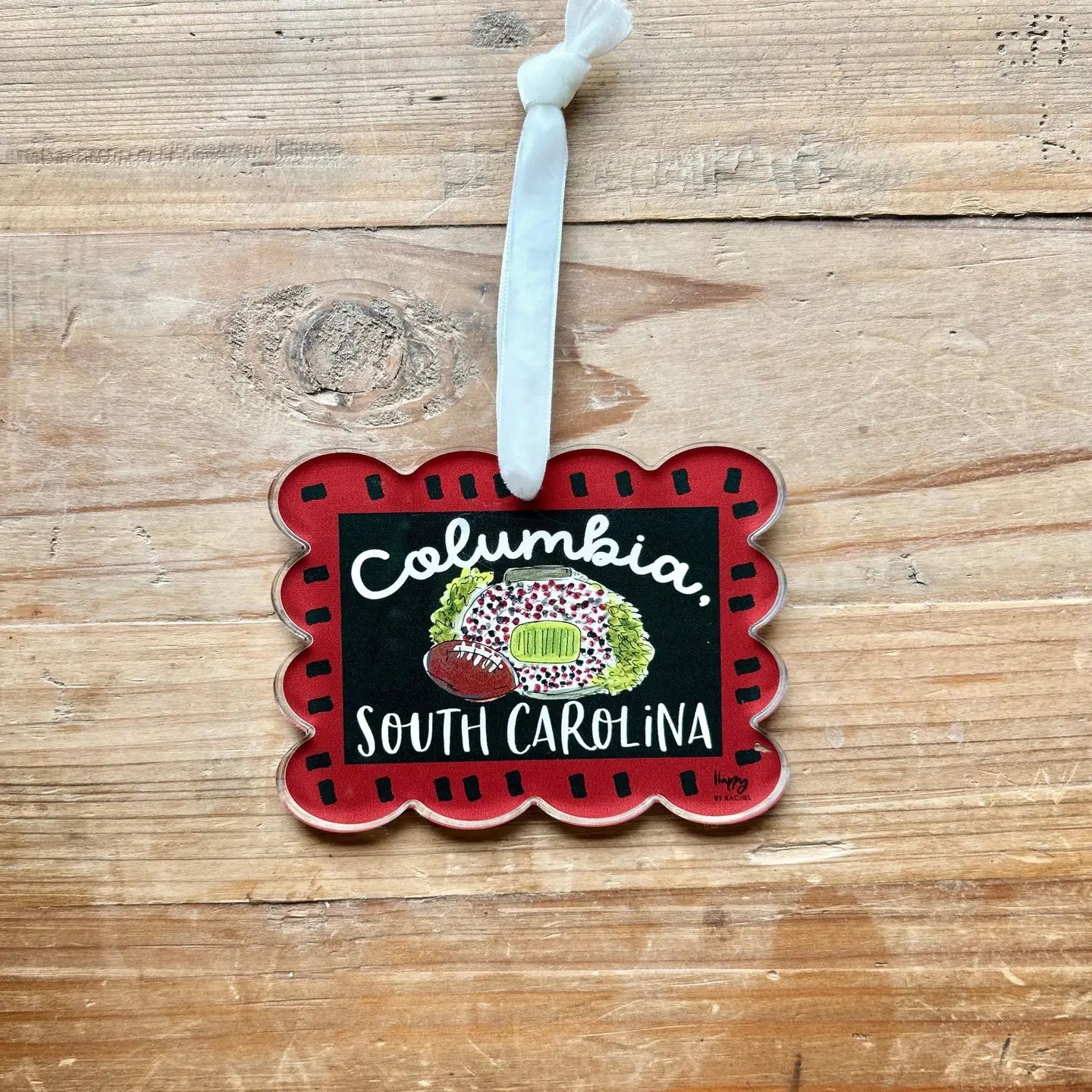 ACRYLIC Columbia, SC Scalloped Stadium Ornament