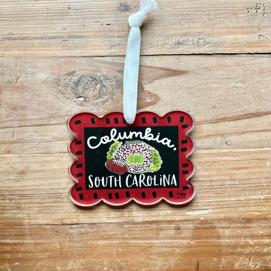 ACRYLIC Columbia, SC Scalloped Stadium Ornament