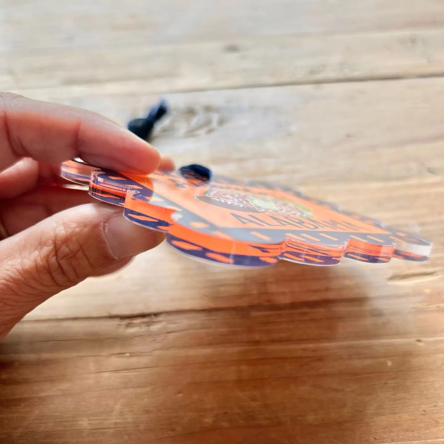 ACRYLIC Auburn, AL Scalloped Stadium Ornament