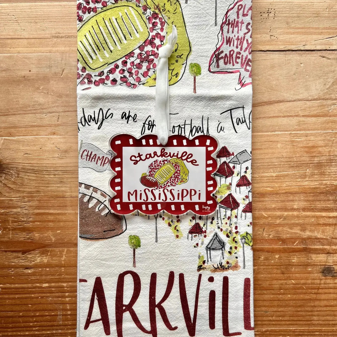 ACRYLIC Starkville, MS Scalloped Stadium Ornament