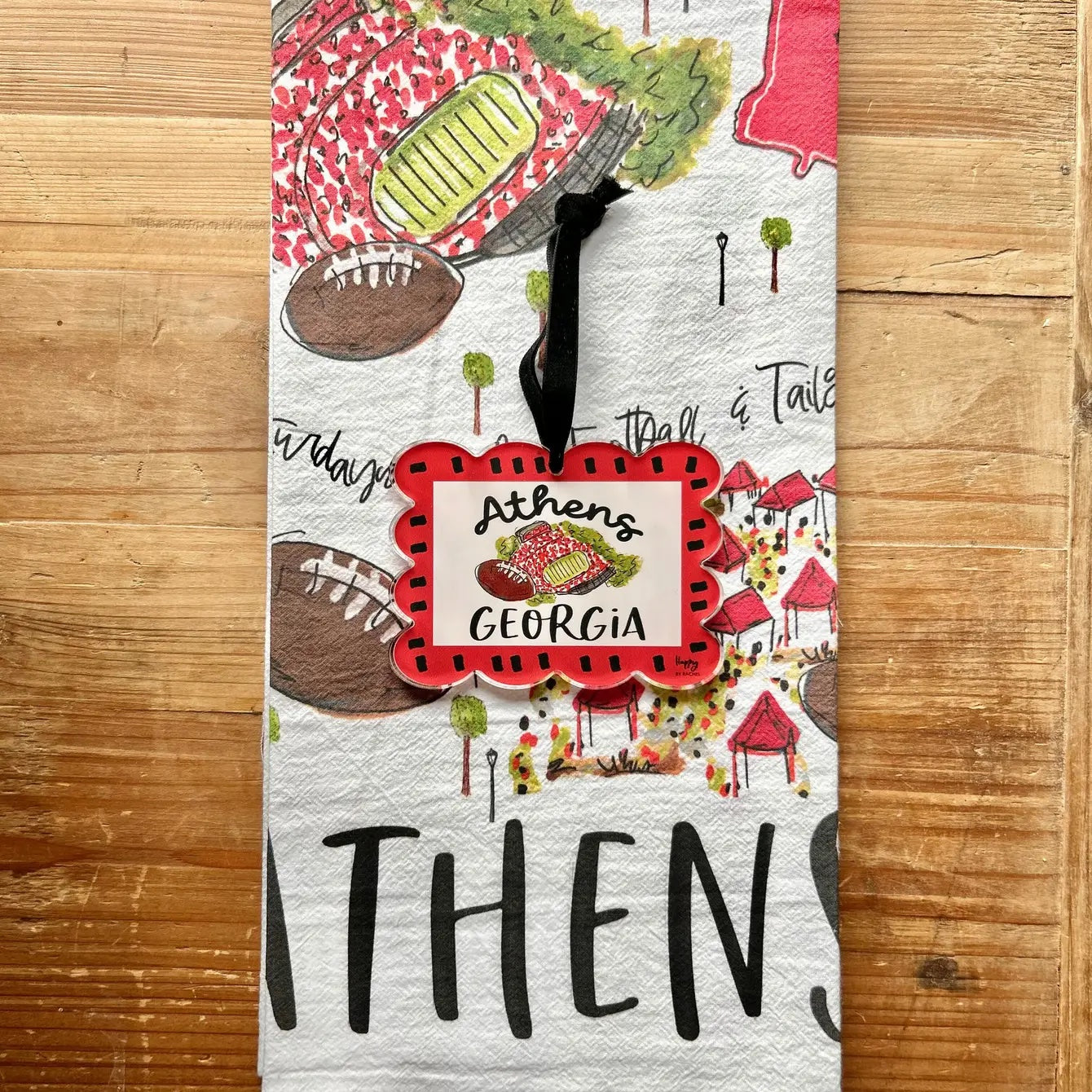 ACRYLIC Athens, GA Scalloped Stadium Ornament
