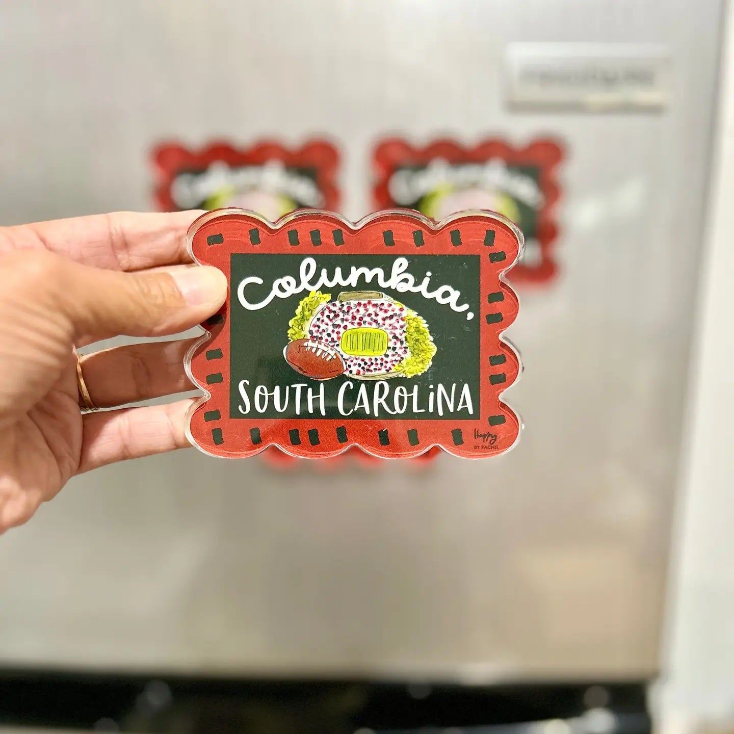 ACRYLIC Columbia, SC Scalloped Stadium Magnet