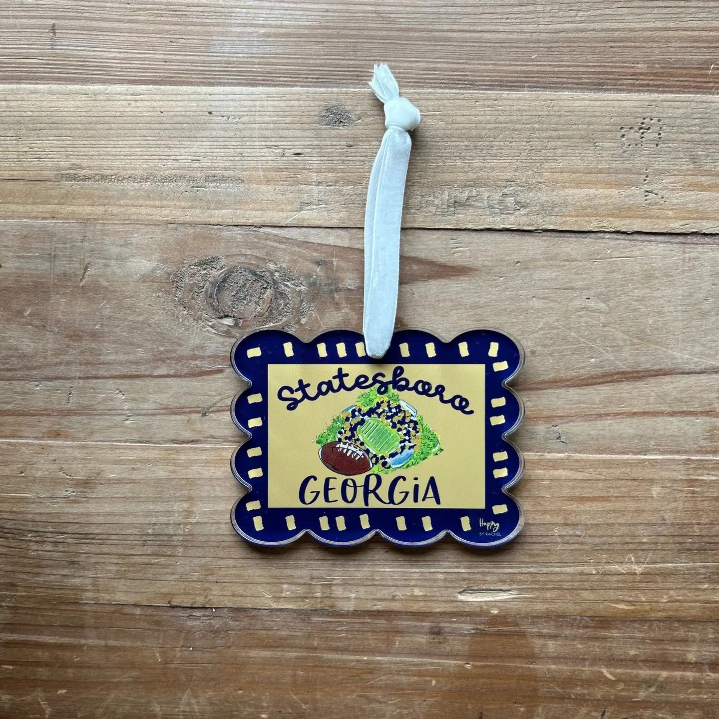 ACRYLIC Statesboro, GA Scalloped Stadium Ornament