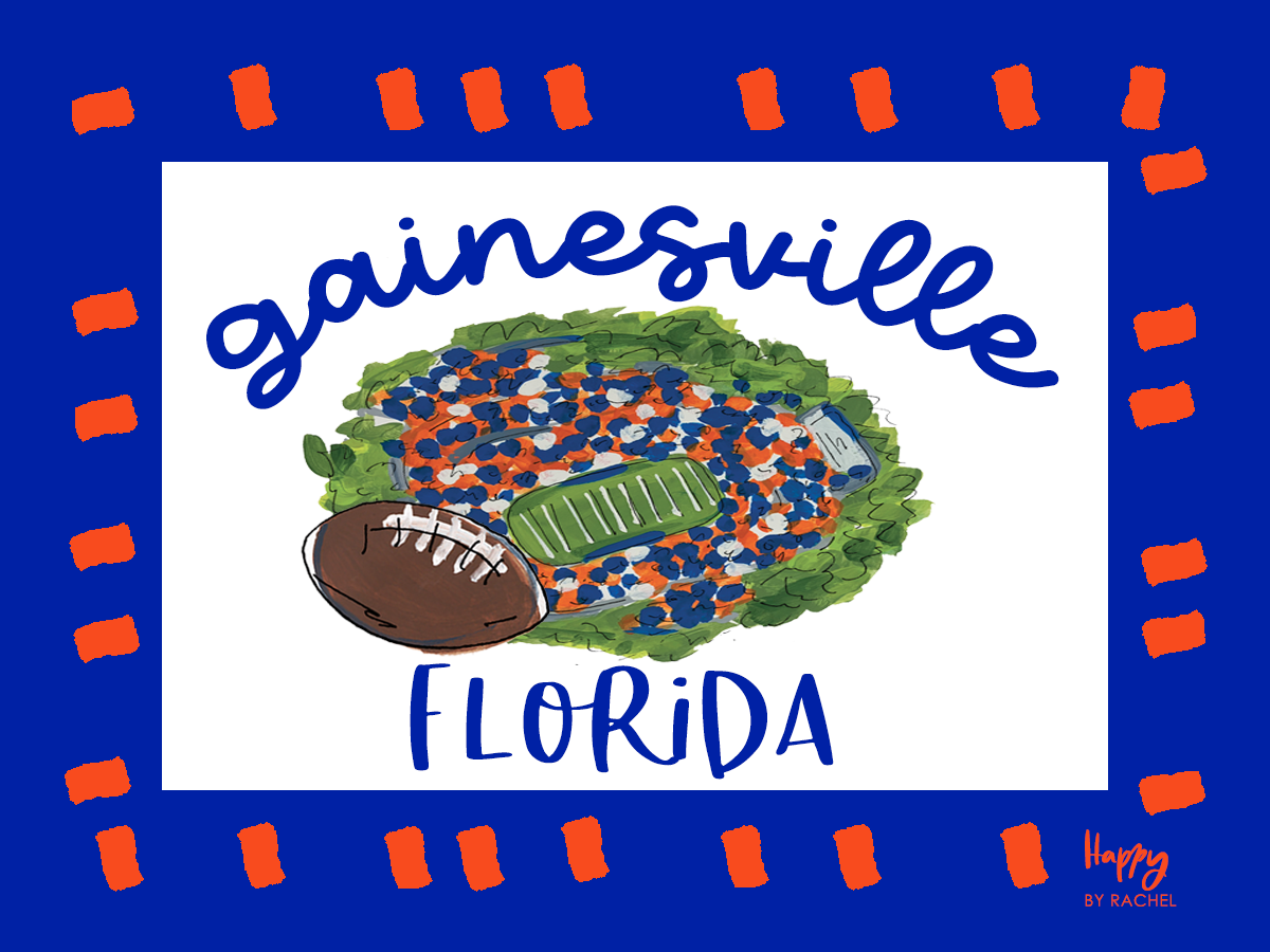 ACRYLIC Gainsville, FL Scalloped Stadium Magnet