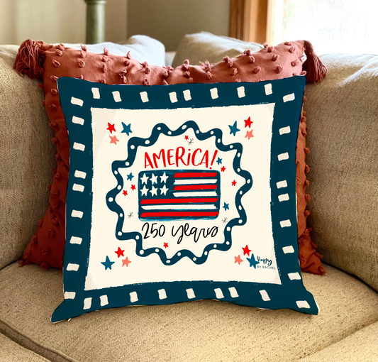 DOUBLE SIDED PILLOW FEATURING AMERICA'S 250TH BIRT