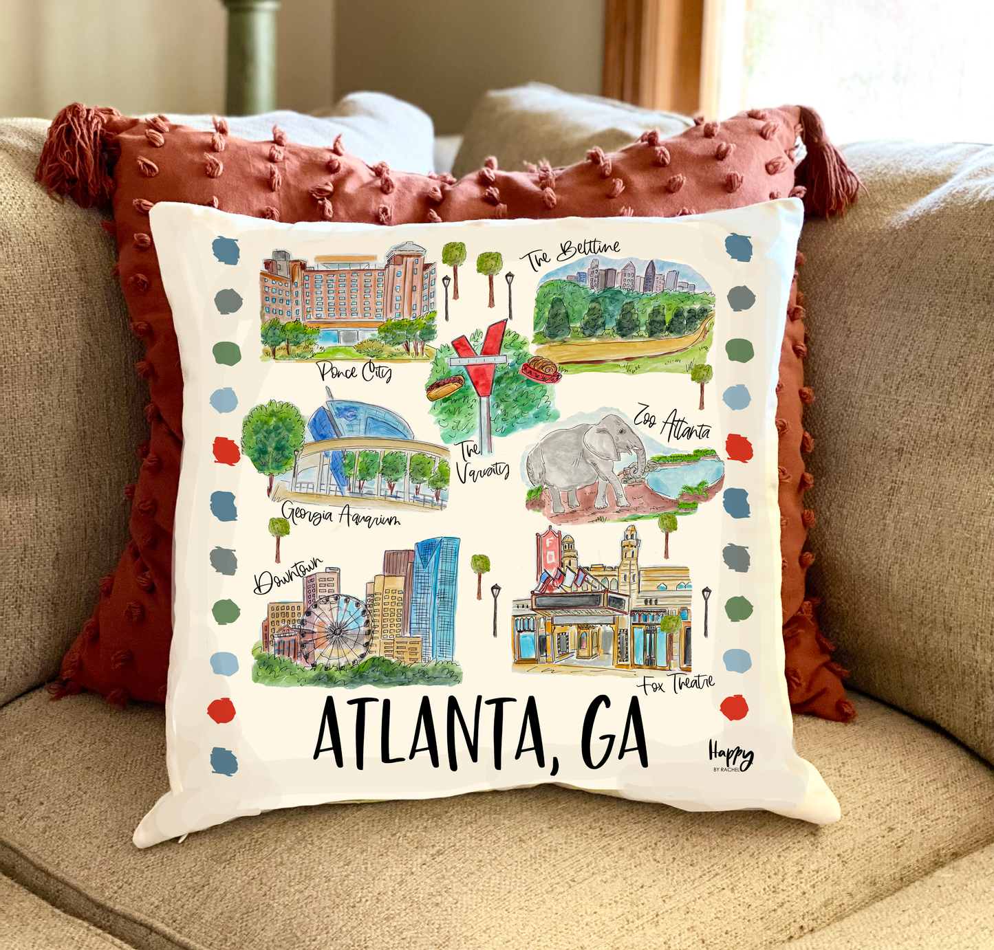 Atlanta, GA Double Sided Pillow