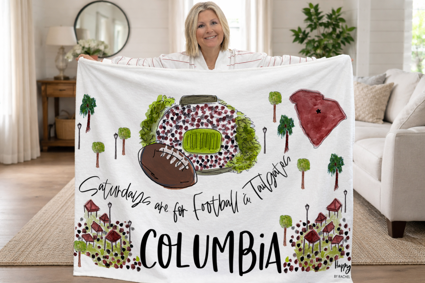 Columbia, SC Saturdays Game Day Fleece Blanket