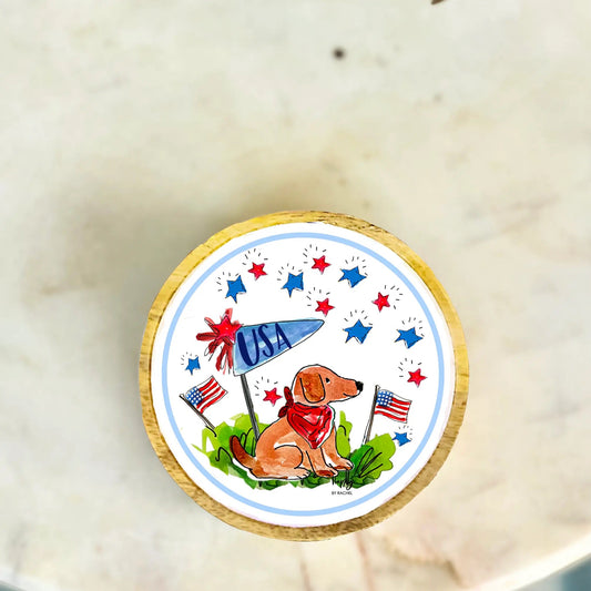 American Dog Patriotic Small Tray
