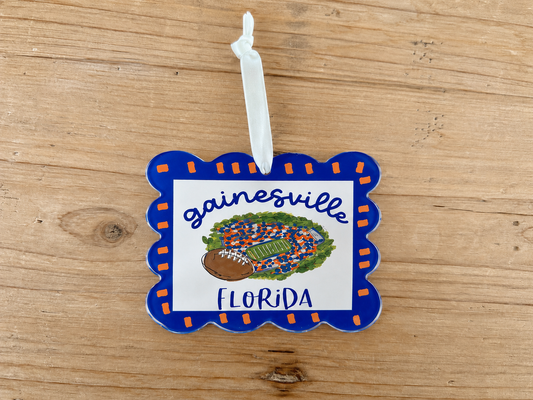 ACRYLIC Gainsville, FL Scalloped Stadium Ornament
