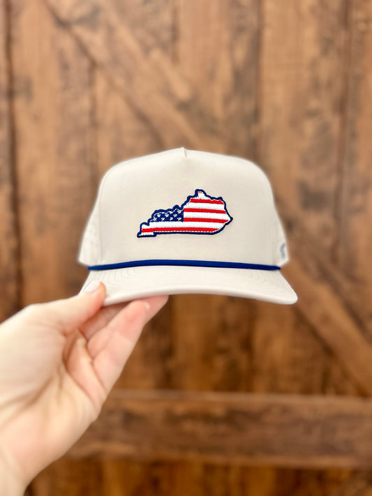 Khaki American Flag Kentucky Hat