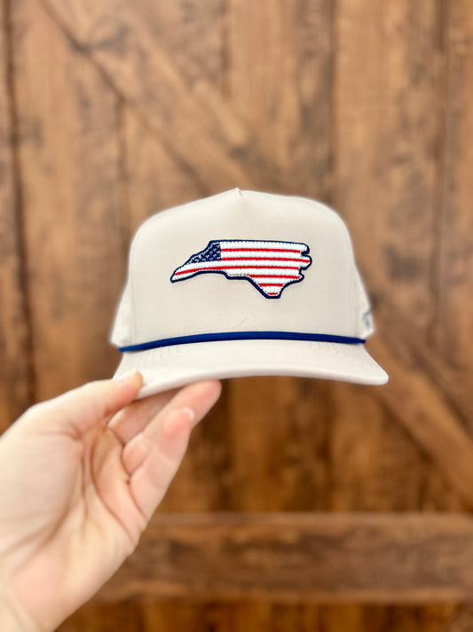 Khaki American Flag North Carolina Hat